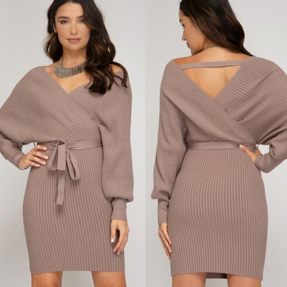 Last Mocha Sweater Dress - Picture 3 of 3